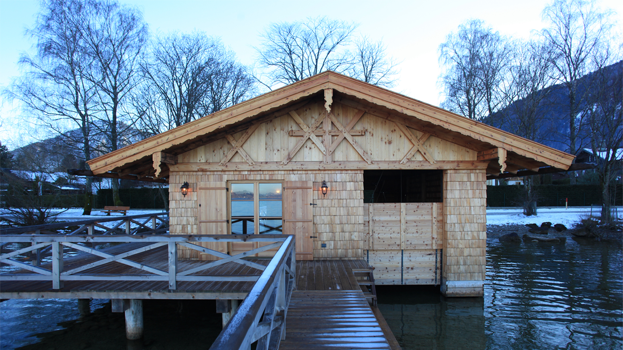 Bootshaus Abenddämmerung